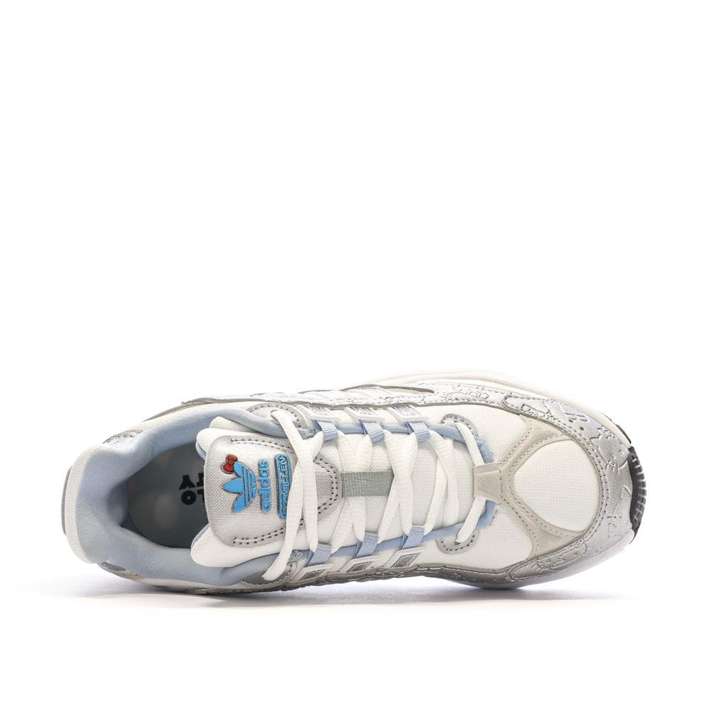 Baskets Blanches/Bleu Fille Adidas Ozmillen 4