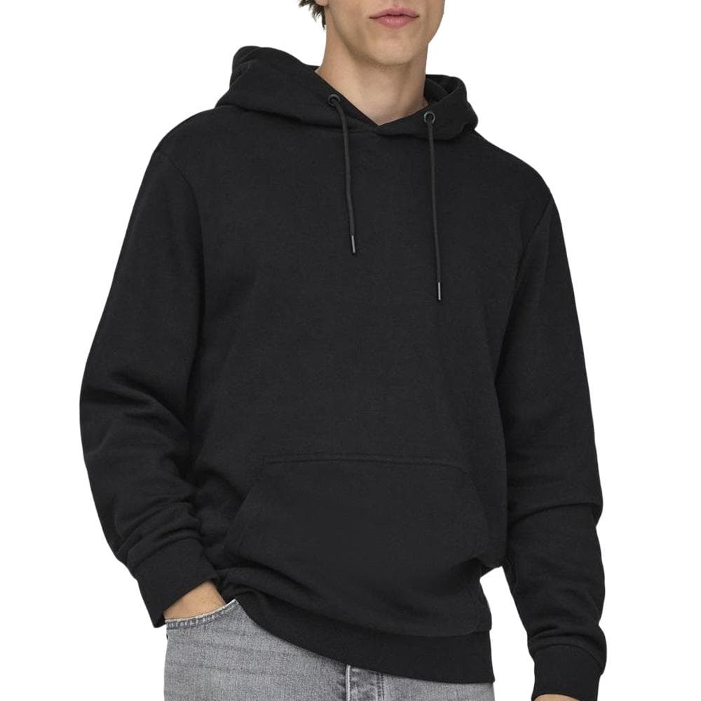 Sweat à Capuche Noir Homme Only & Sons Cere 1
