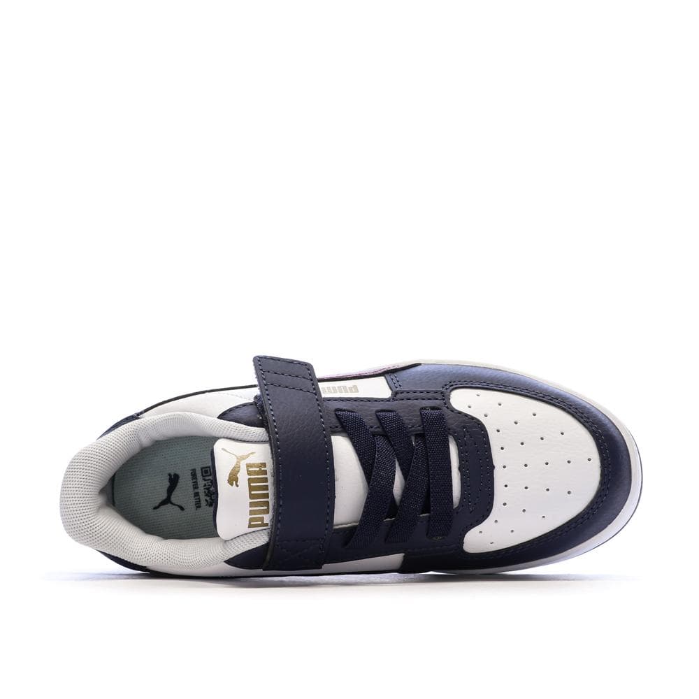 Baskets Blanches/Marine Garçon Puma Caven 4