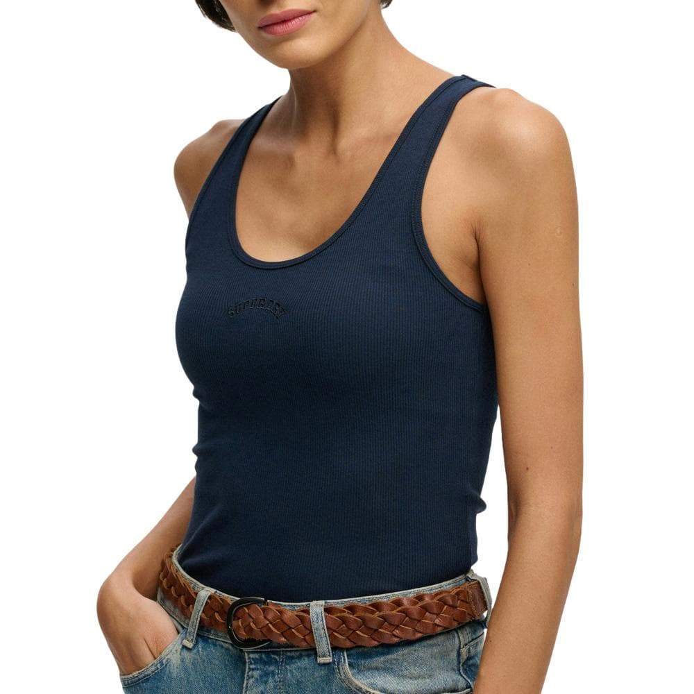 Débardeur Marine Femme Superdry Logo Scoop 1