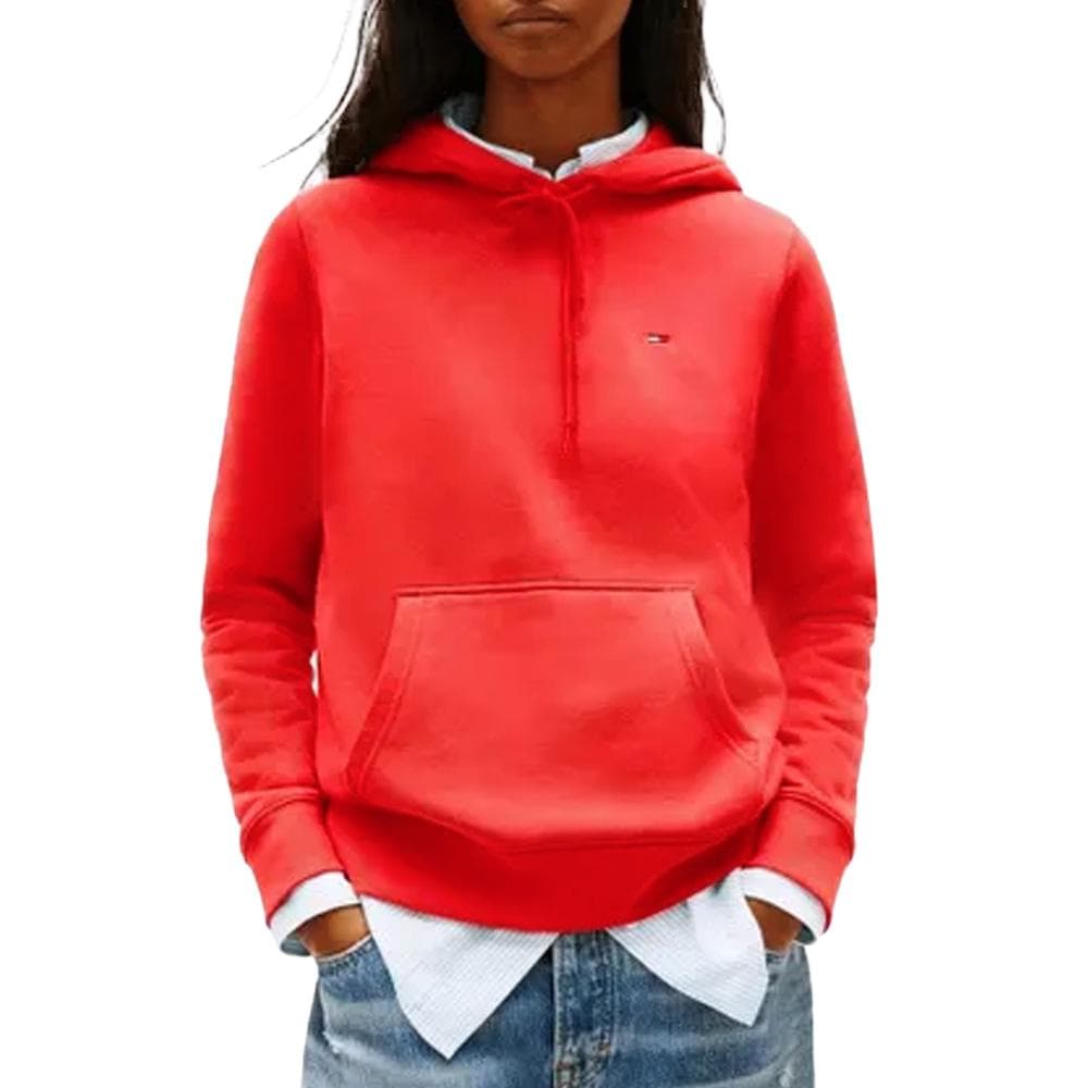 Sweat à Capuche Rouge Vif Femme Tommy Hilfiger Flag 1