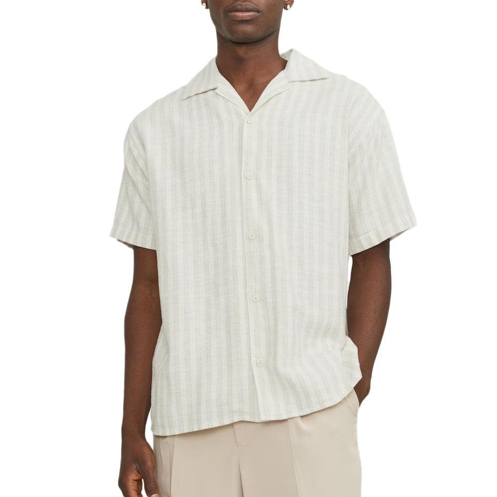 Chemise Rayure Écru/Beige Homme Jack & Jones Stripe Resort 1