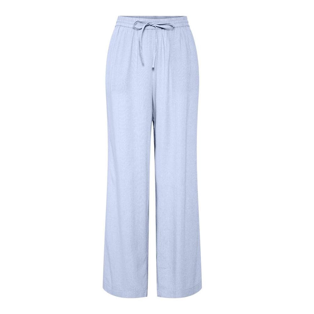 Pantalon fluide Bleu Femme Pieces Wide 1