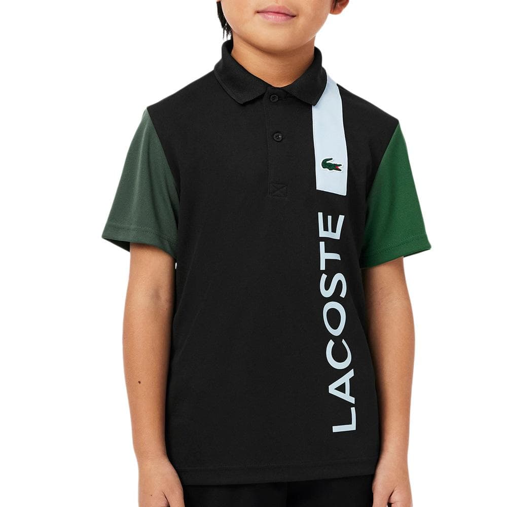 Polo Marine/Vert Garçon Lacoste Ultra Dry Pique Tennis 1