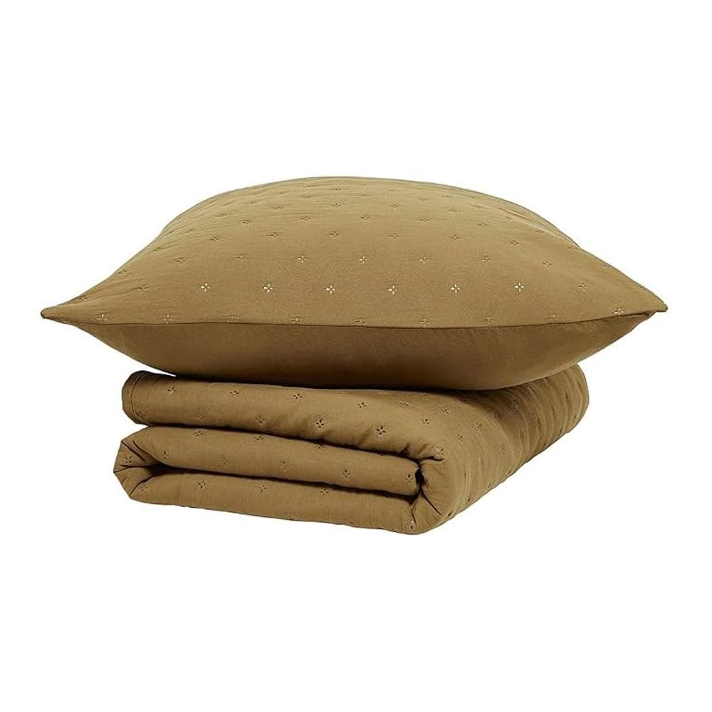 Couvre lit Ocre + 2 Taies D'oreiller Today 260x240cm 2