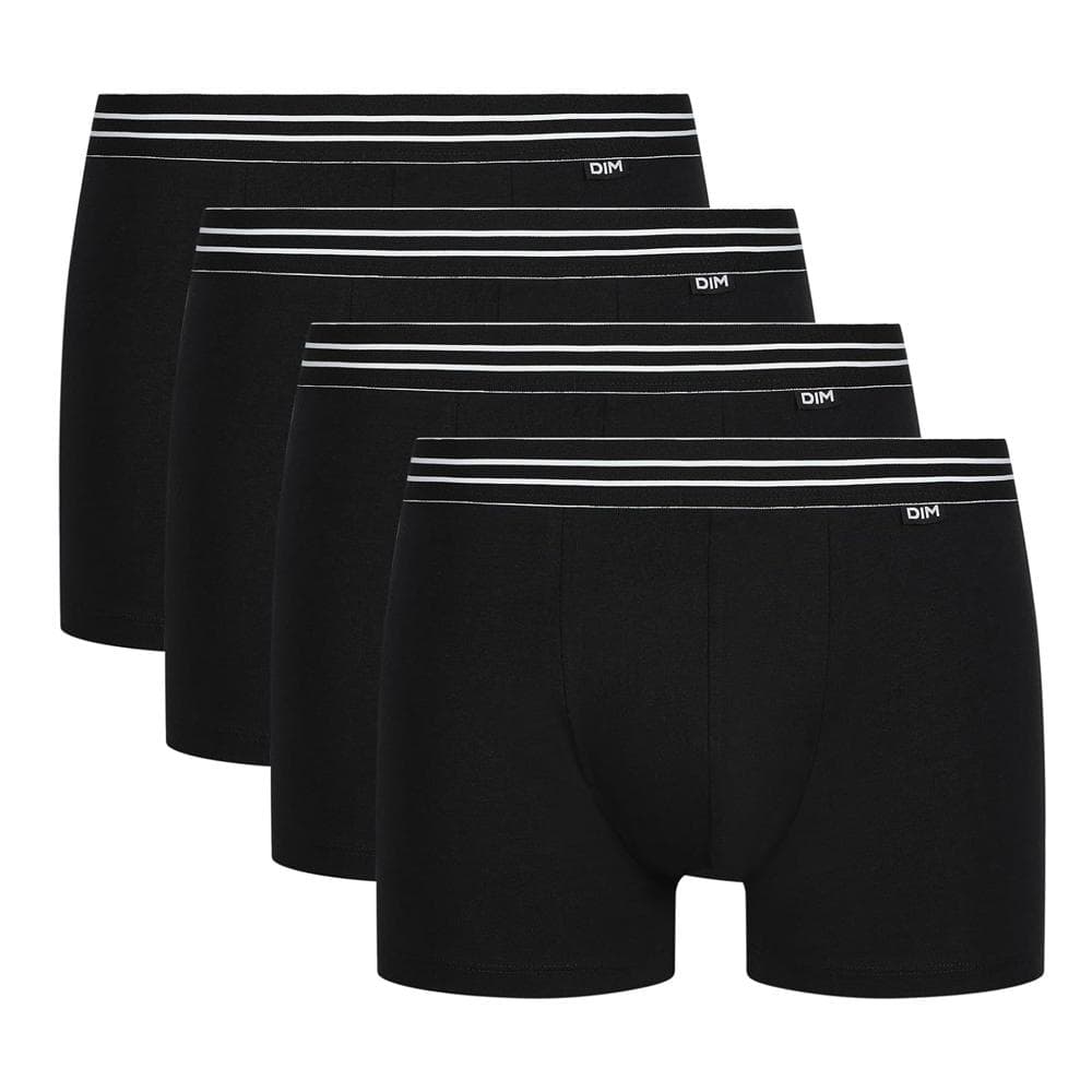 x4 Boxers Noires Homme Dim Eco 1