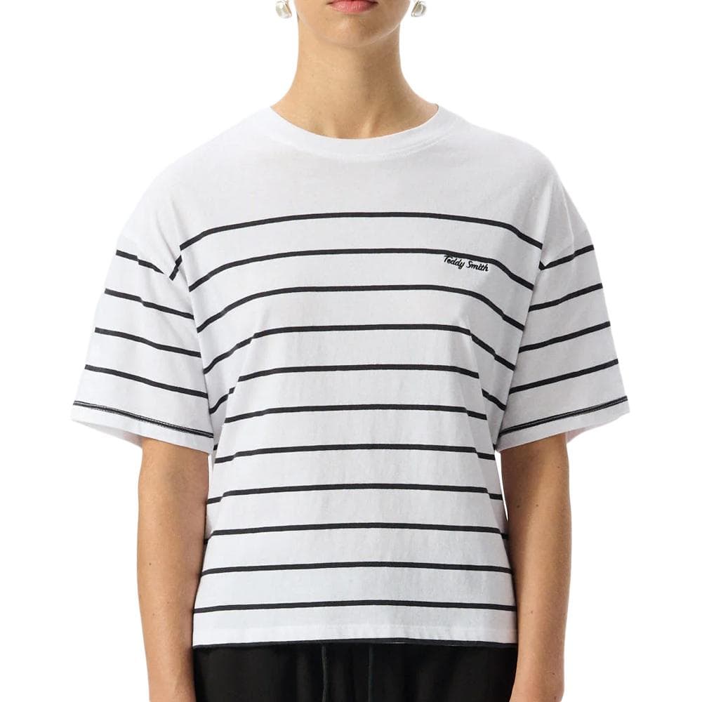 T-Shirt Blanc/Noir Femme Teddy Smith Carla 1