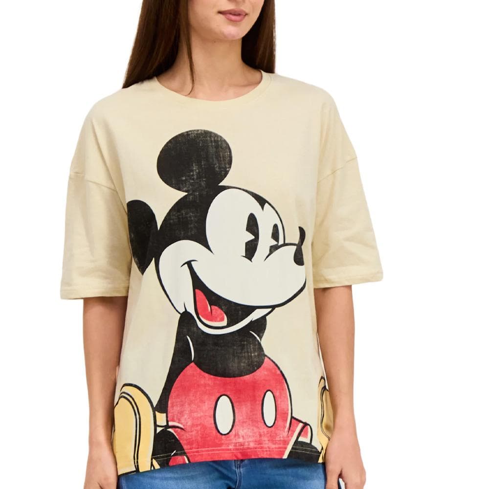 T-Shirt Beige Femme Disney Sitting Slouch 1