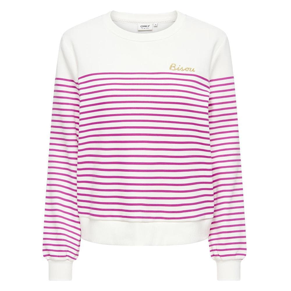Sweat Blanc/Fushia Femme Only Bine 1