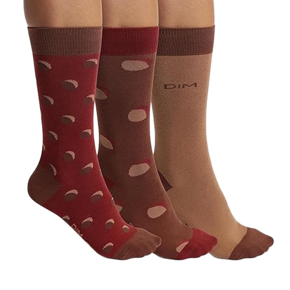 X3 Paires de Chaussettes Rouges Homme Dim X3 1