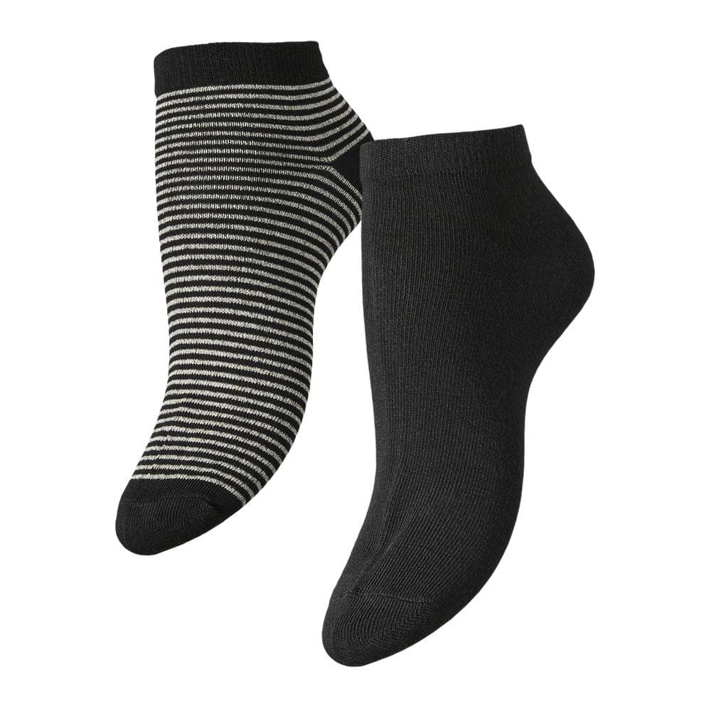 X2 Paires de Chaussettes Noires Femme Pieces Claura 1