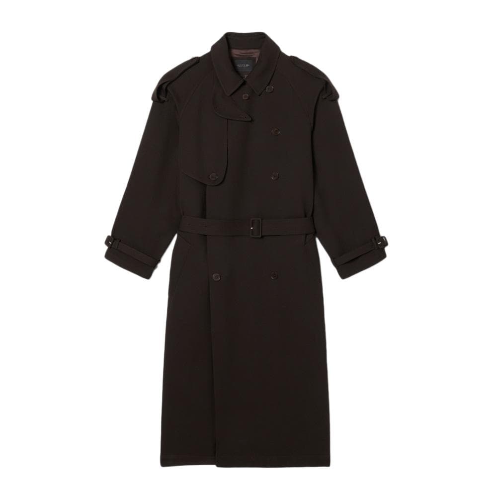 Trench-coat long Marron unisexe Lacoste Runway Wooll 3