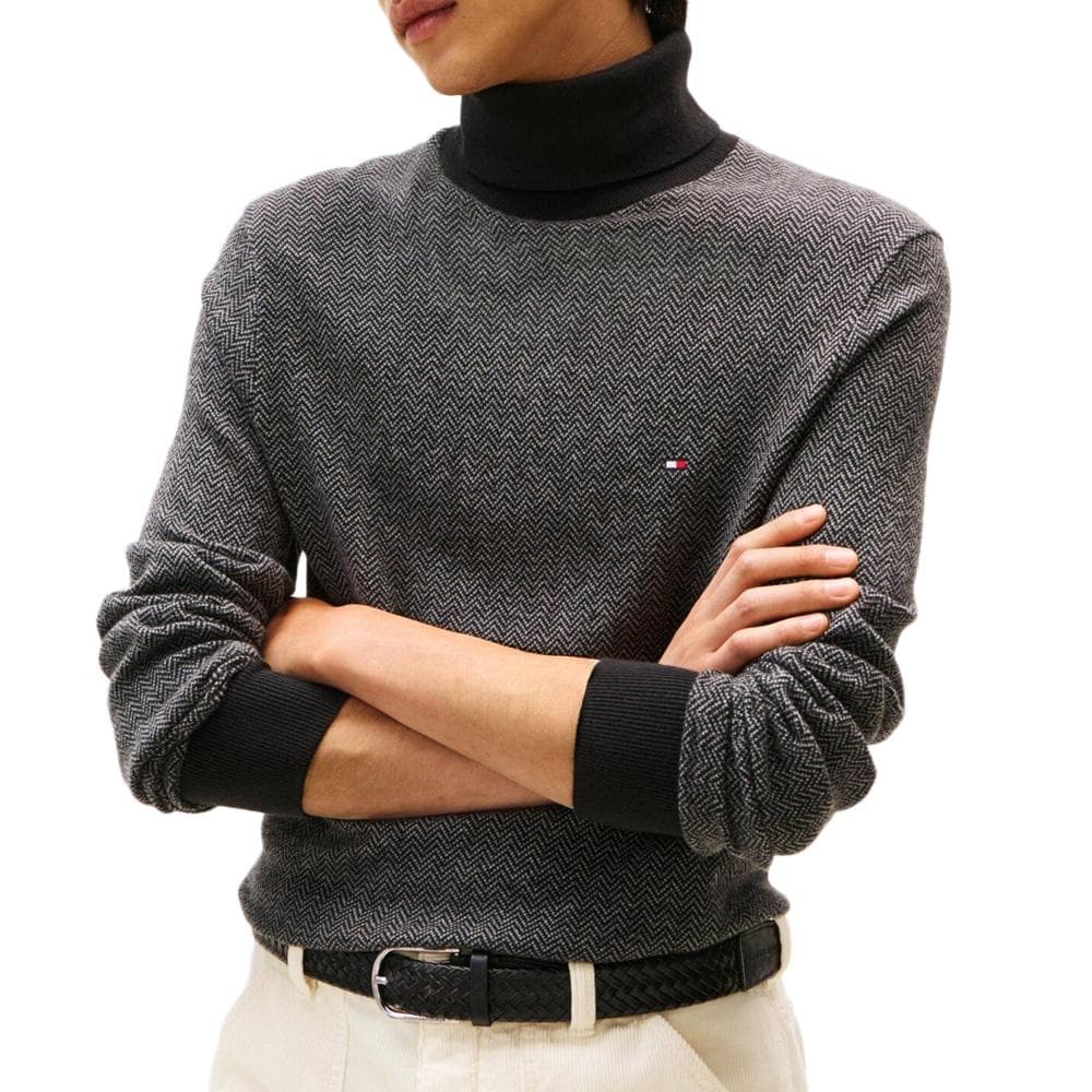 Pull Gris Chiné Homme Tommy Hilfiger Pima MW0MW40446 1