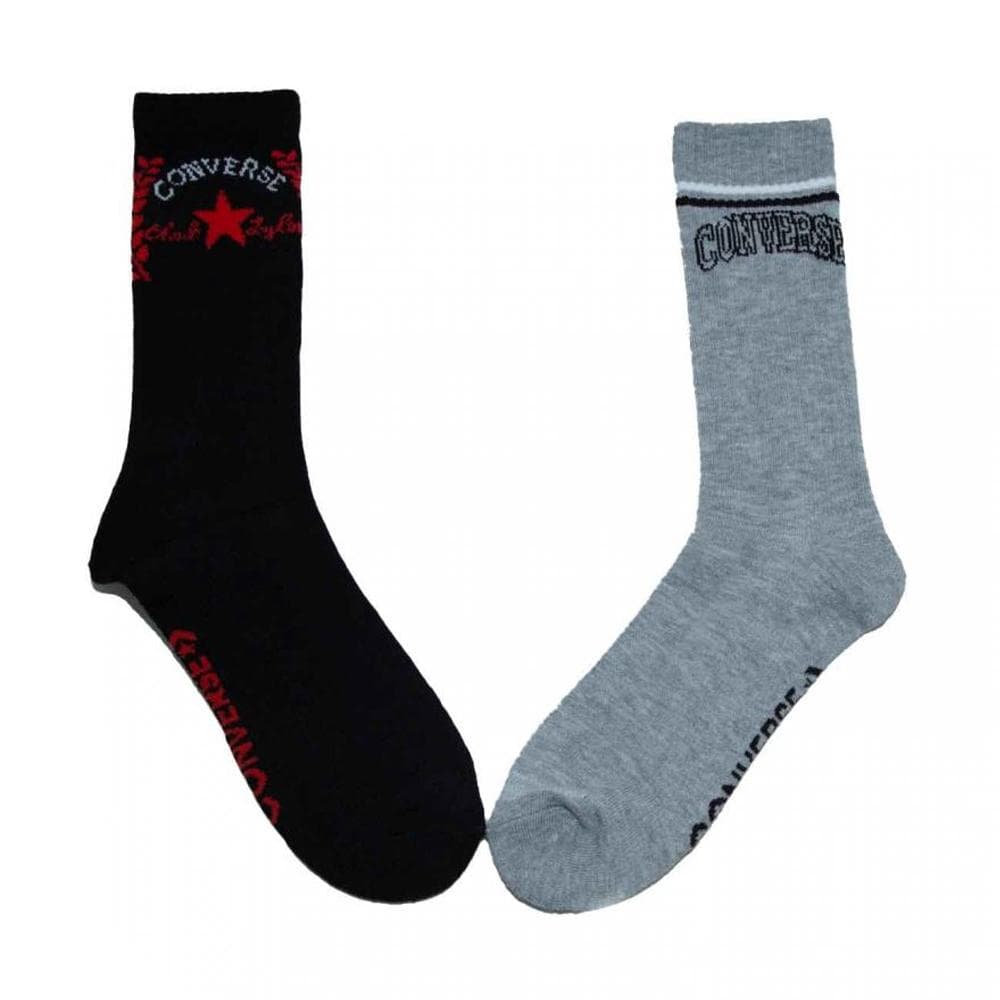 2x Paires de Chaussettes Noires/Grises Homme Converse S7020742 1