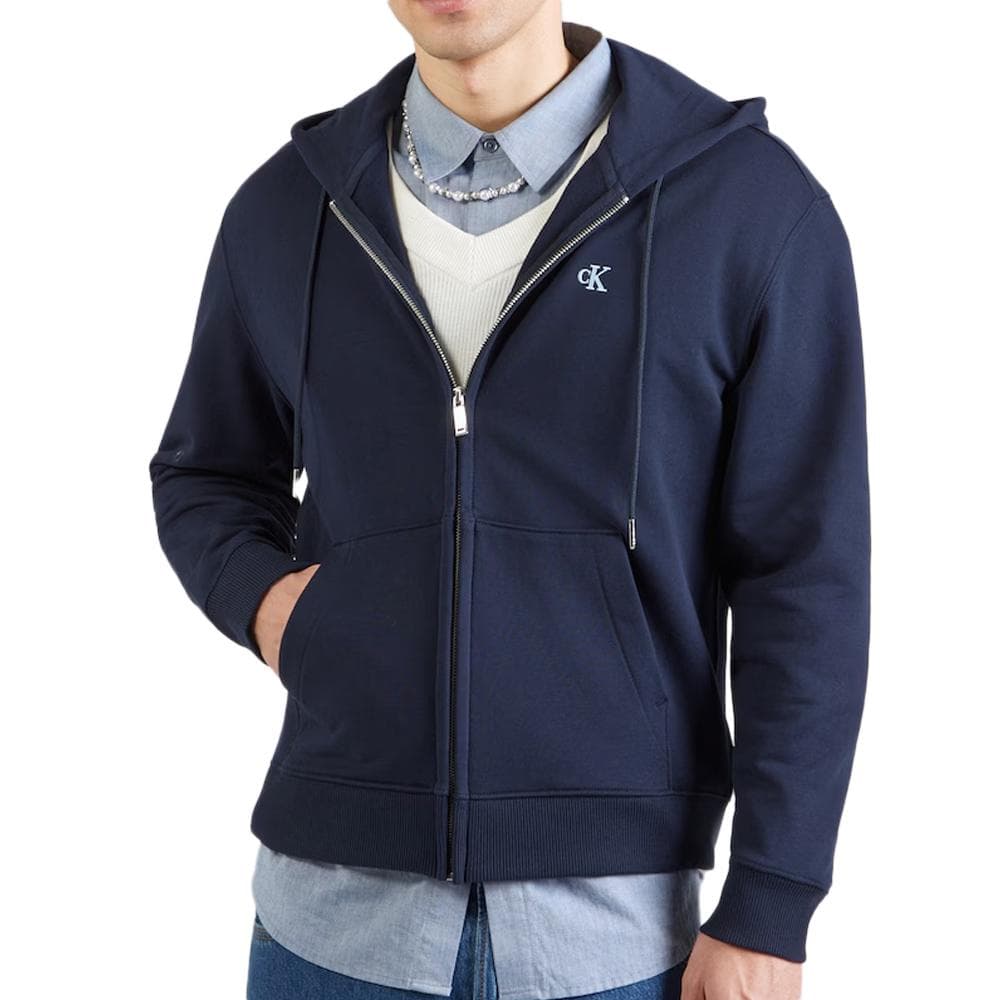 Sweat Zippé Marine Homme Calvin Klein Jeans Terry Monog 1