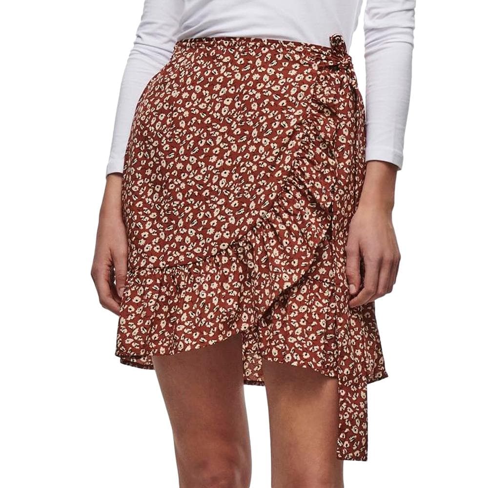 Jupe Marron à fleurs Femme Only Olivia 1