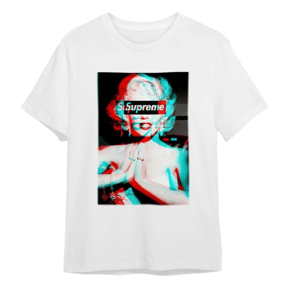 T-shirt Blanc Homme Supreme Grip Marilyn 1
