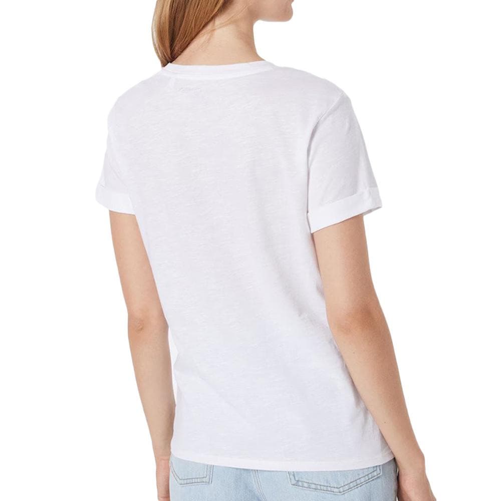 T-shirt Blanc Femme Guess Rol1981 2