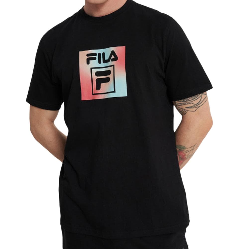 T-shirt Noir Homme Fila Soft Plastisol 1