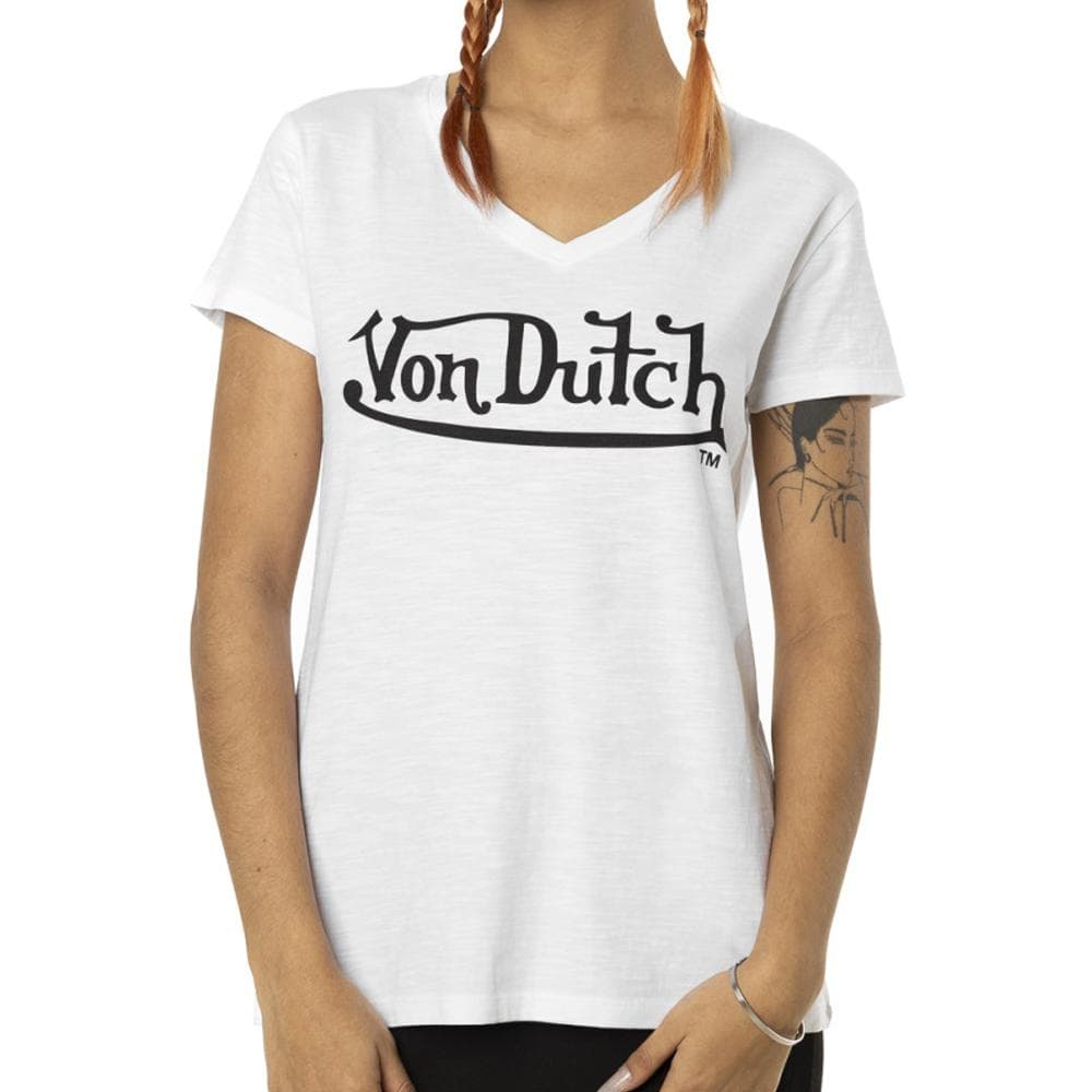 T-shirt Blanc Femme Von Dutch Slub 1
