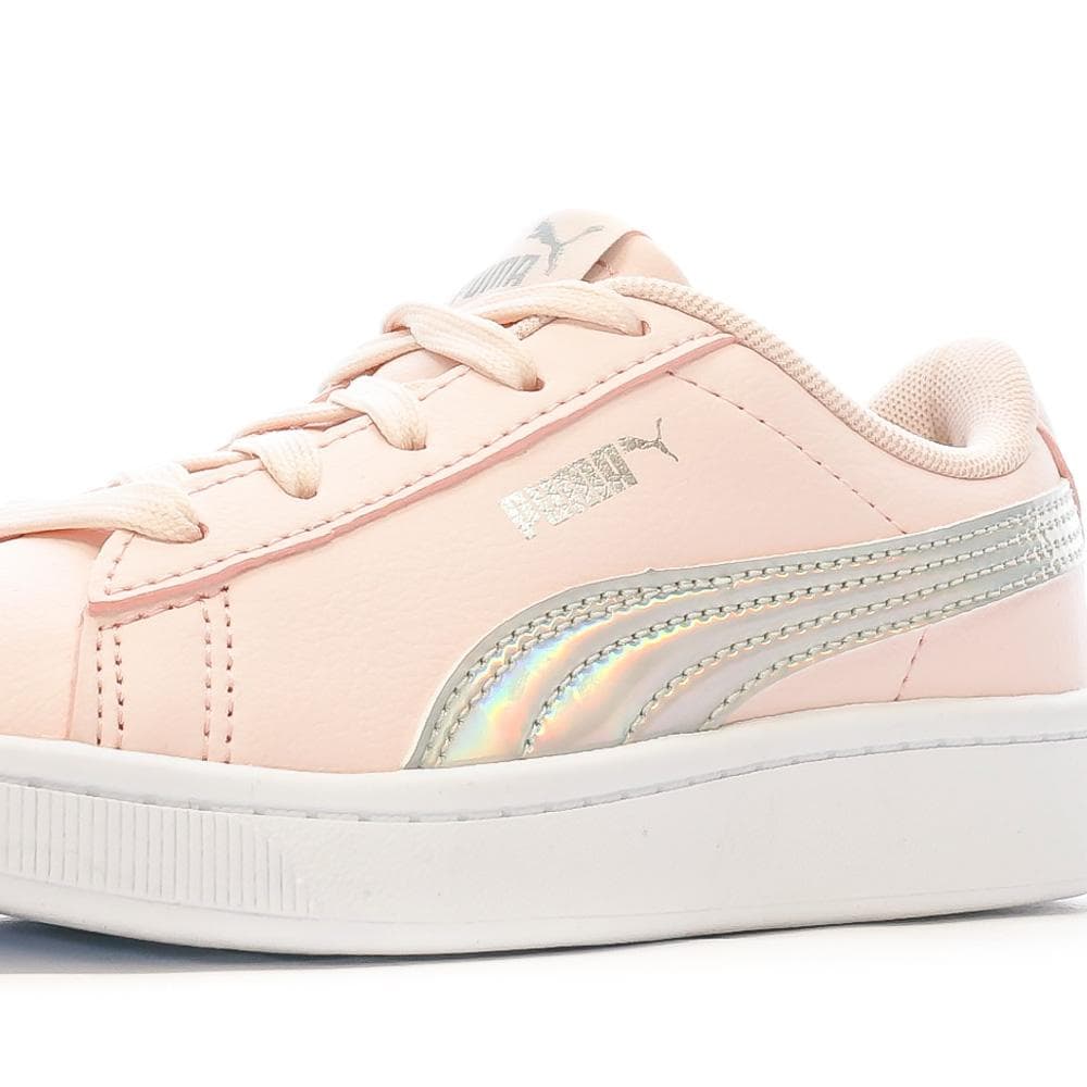 Baskets Rose/Gris pailleté Fille Puma Vikky Rainbow 7