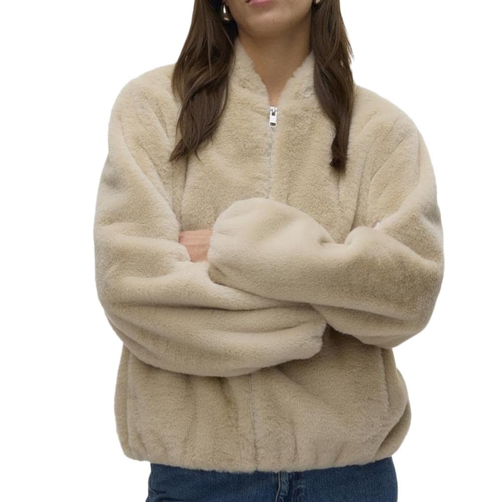 Veste Fausse Fourrure Beige Femme Vero Moda Jaliga 1
