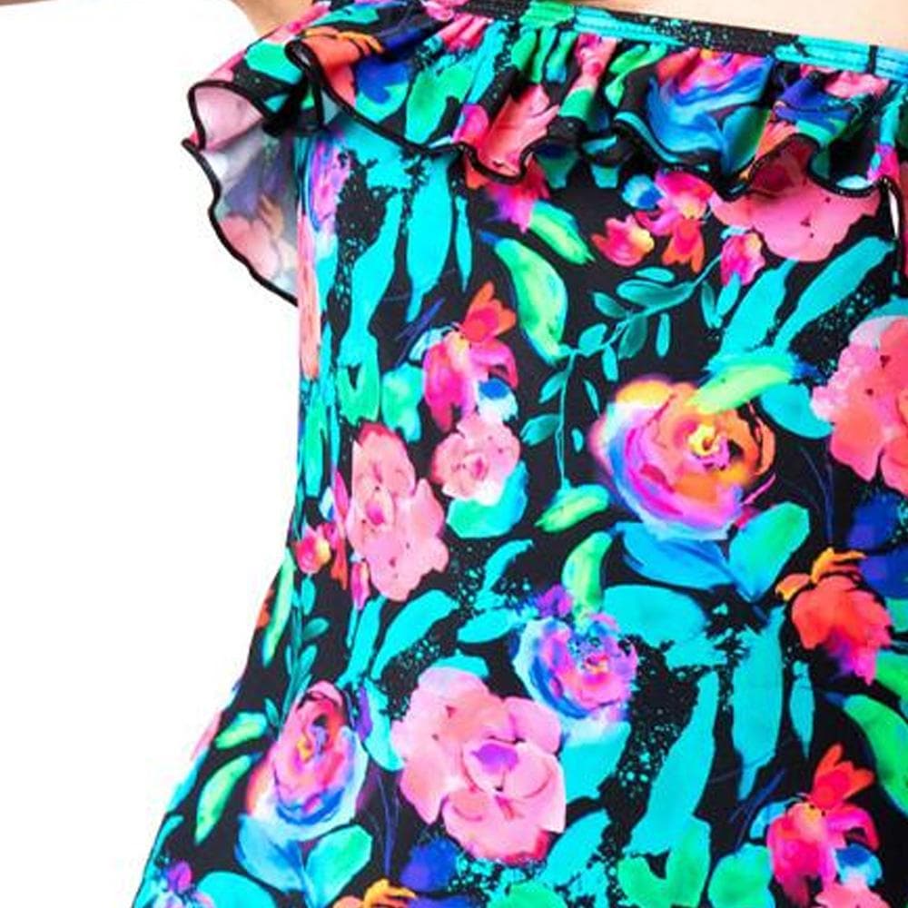 Maillot de Bain 1 Pièce à Fleurs Rose/Noir Fille Sun Project 2