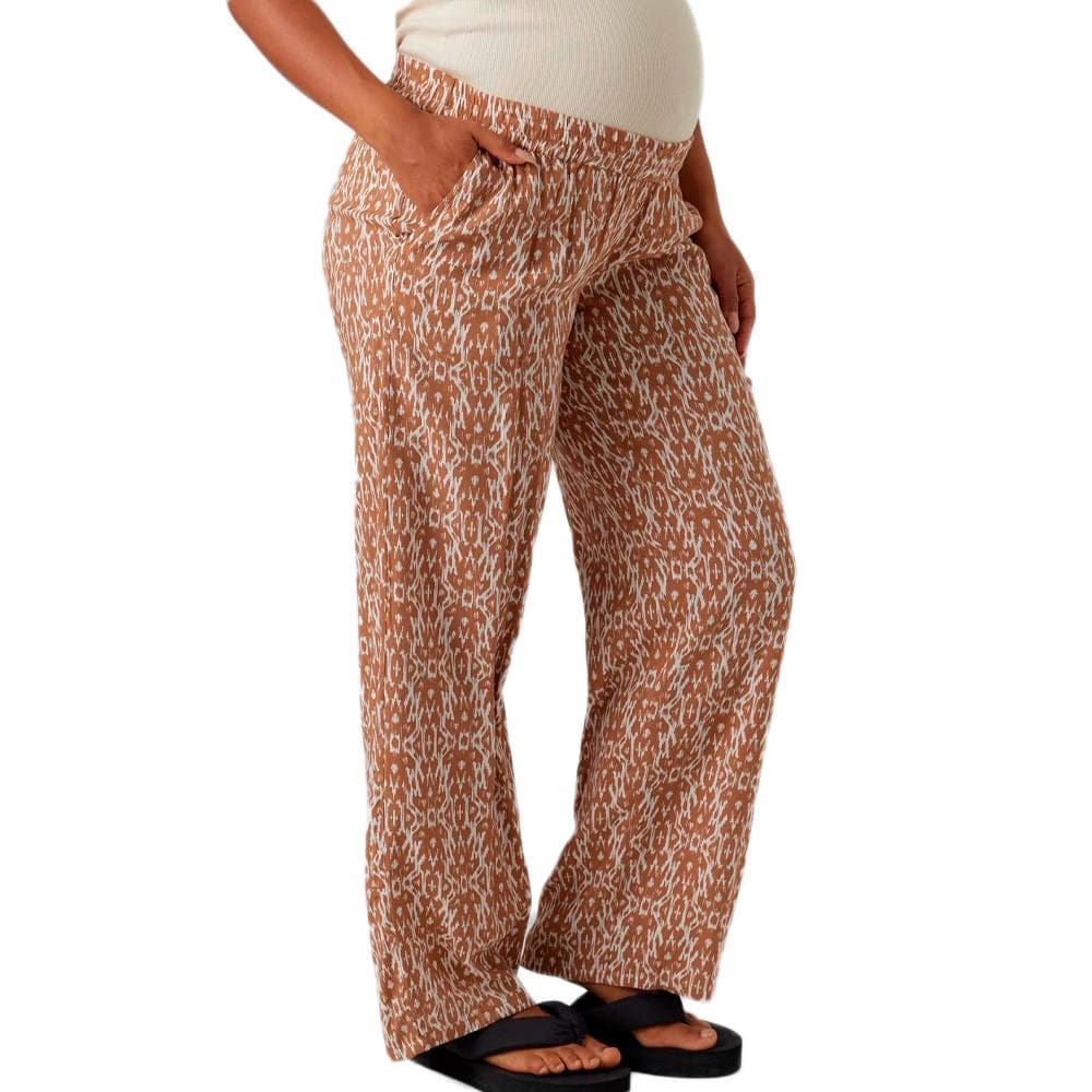 Pantalon Blanc/Marron Femme Mamalicious Rita 1