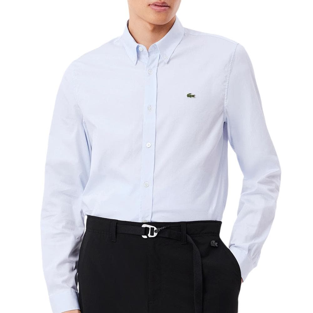 Chemise Slim Fit Bleu Homme Lacoste Unie Pinpo 1