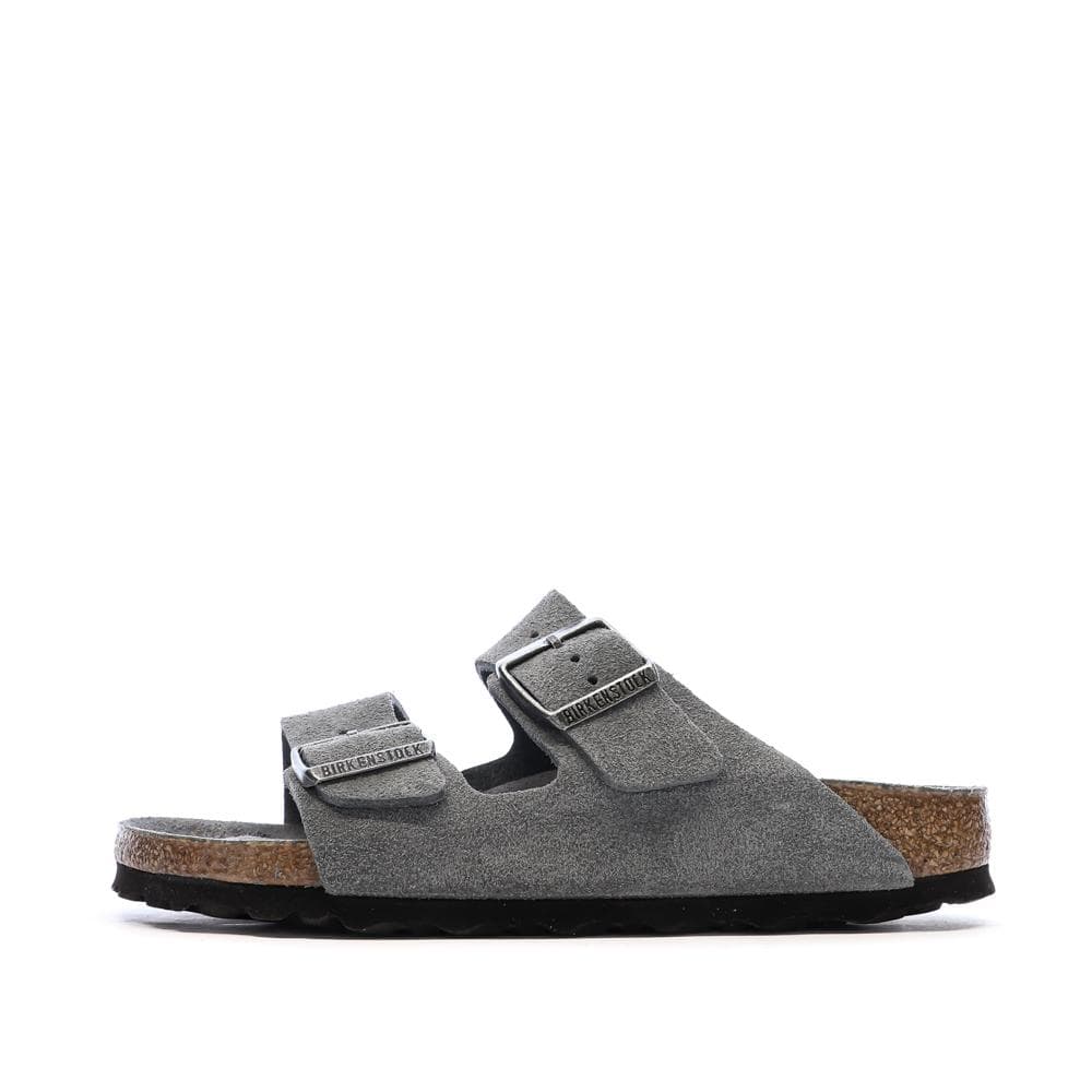 Sandales Grises Mixte Birkenstock Arizona Suede Leather Narrow 1