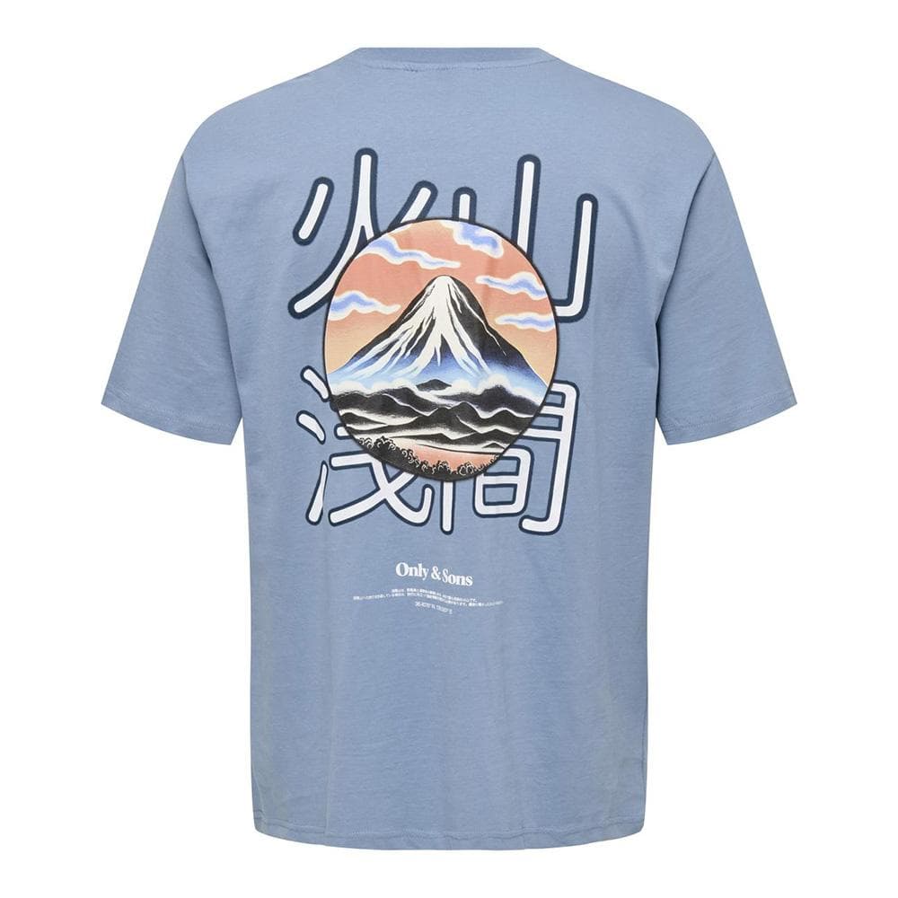 T-Shirt Bleu Homme Only & Sons Mountain 2