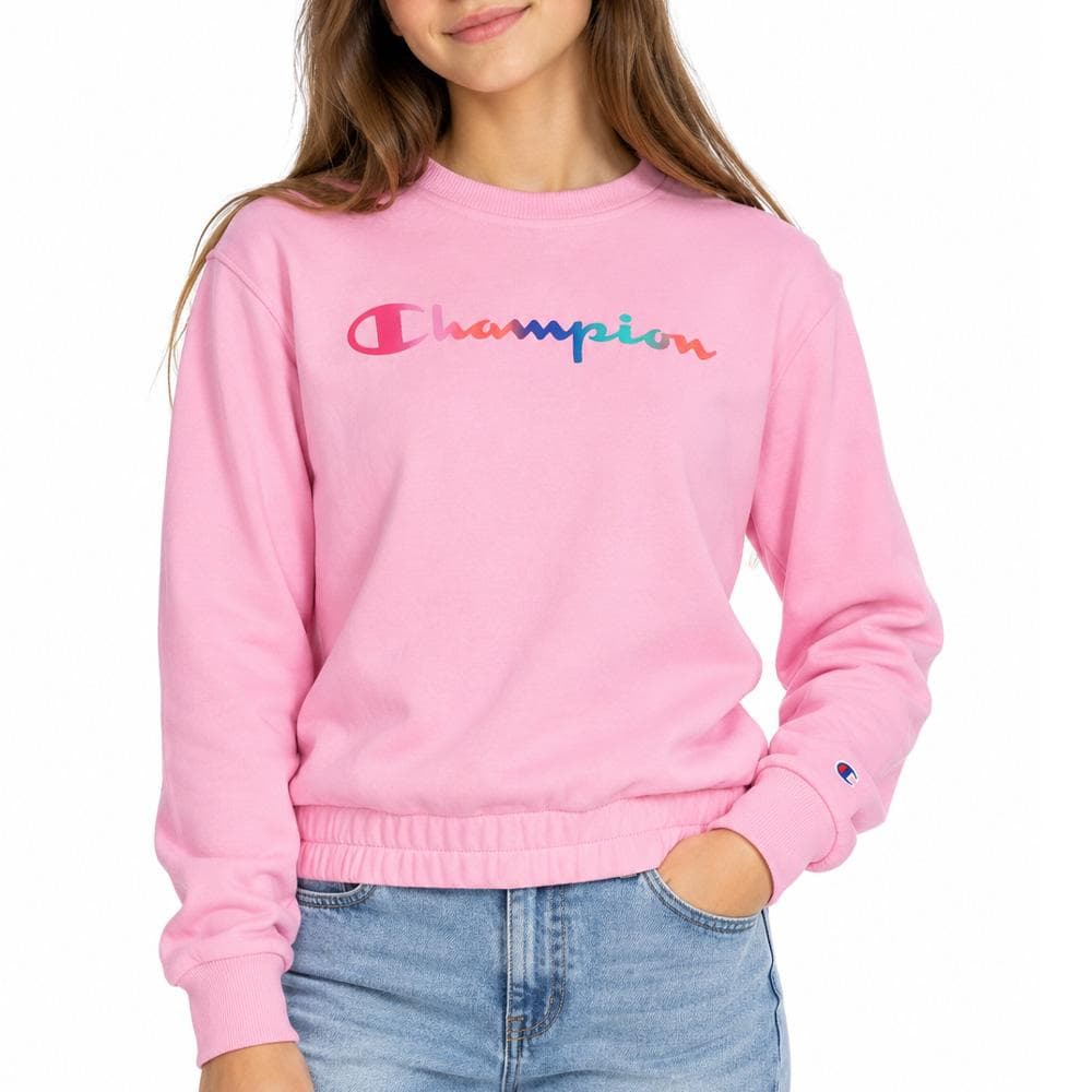 Sweat Rose Fille Champion Crew 1