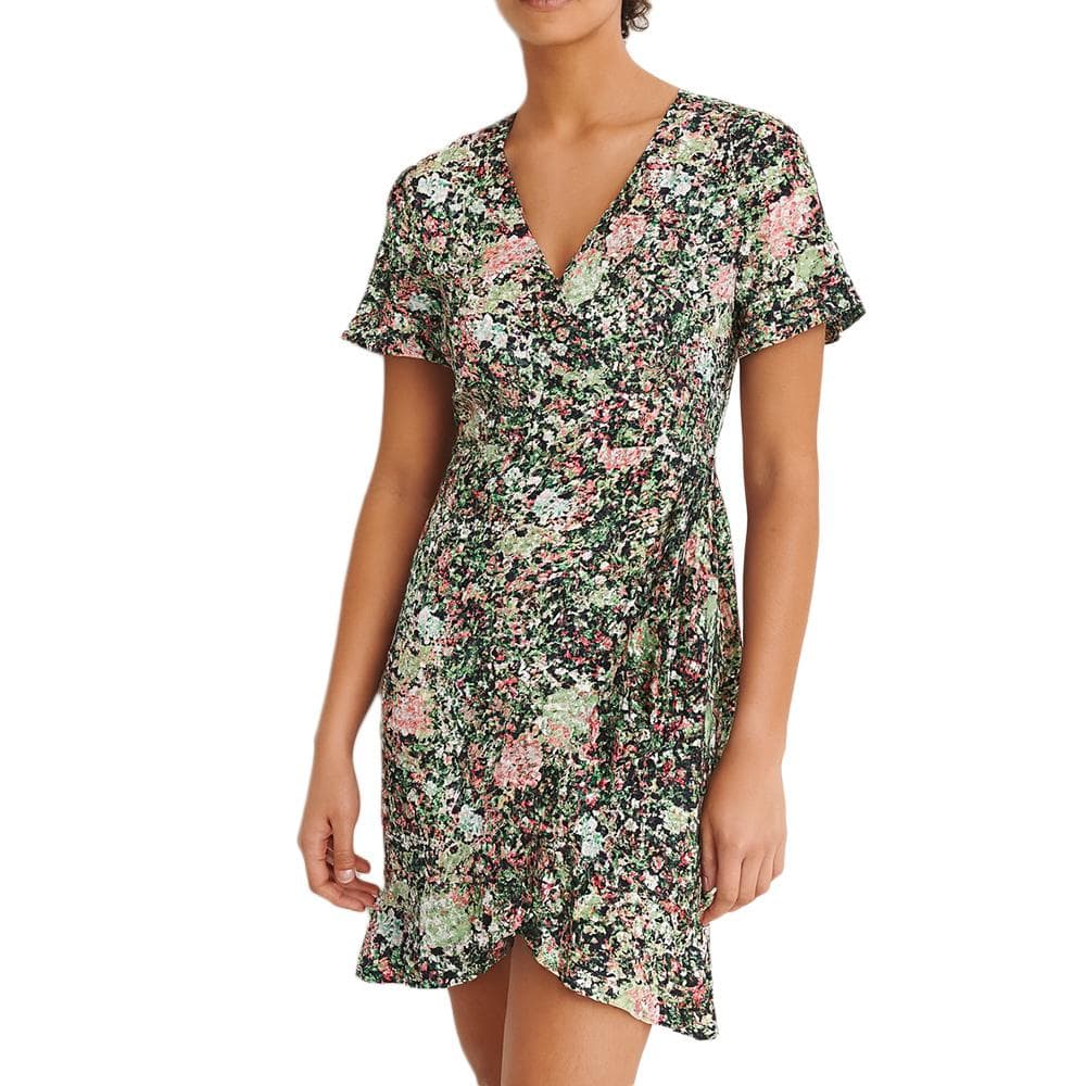 Robe Noire/Rose à Fleurs Femme Vero Moda Henna 1