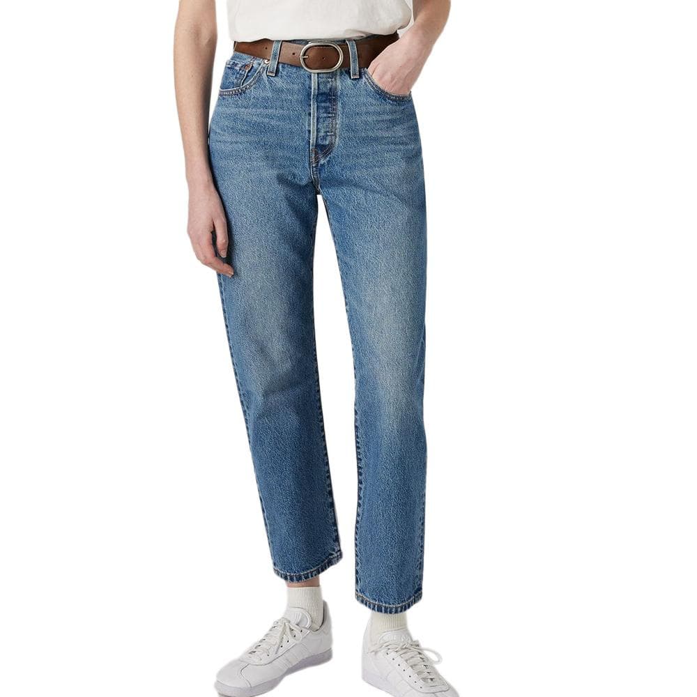 Jean 501 Bleu Foncé Femme Levi's Original Cropped 1