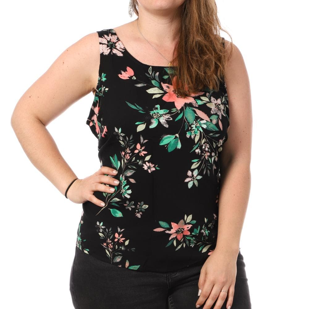 Débardeur Imprimé Noir Femme Vero Moda CURVE Tigers Eye 1