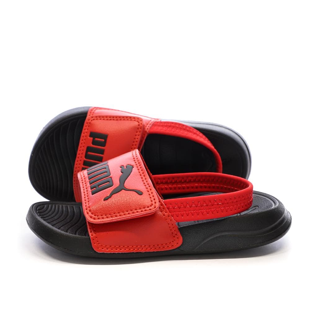 Sandales Noire/Rouge Enfant Puma Popcat 20 1