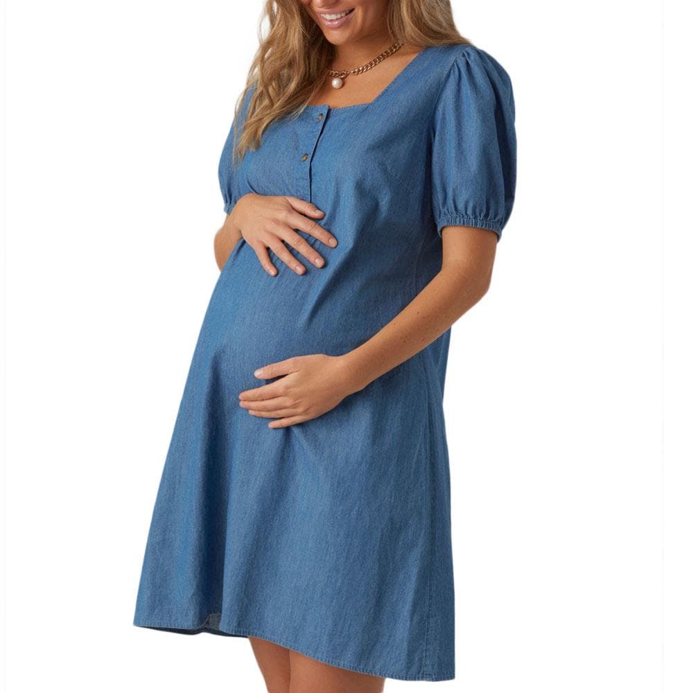 Robe de Grossesse Bleu Femme Mamalicious 20018407 1