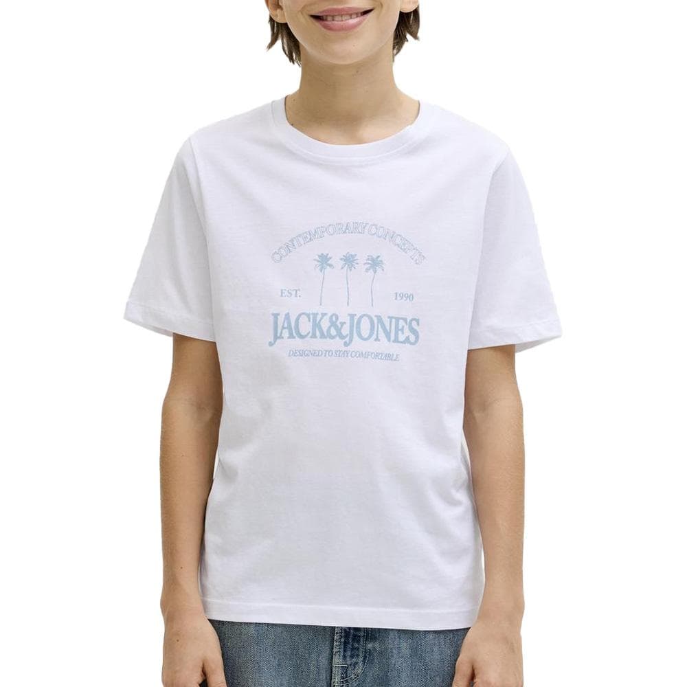 T-Shirt Blanc/Bleu Garçon Jack & Jones Tucket 1