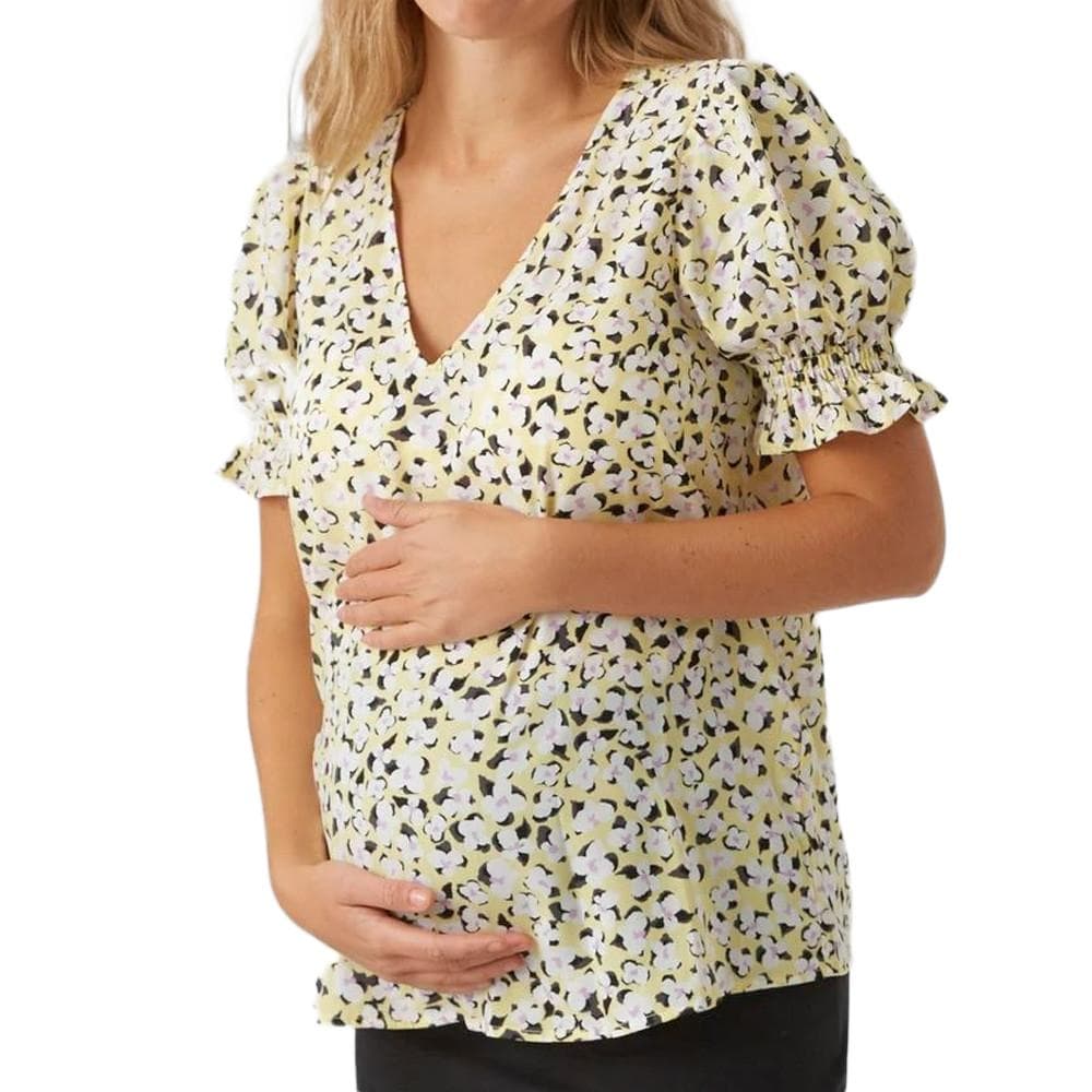 Blouse Jaune/Blanc Femme Vero Moda Marternity Molea 1