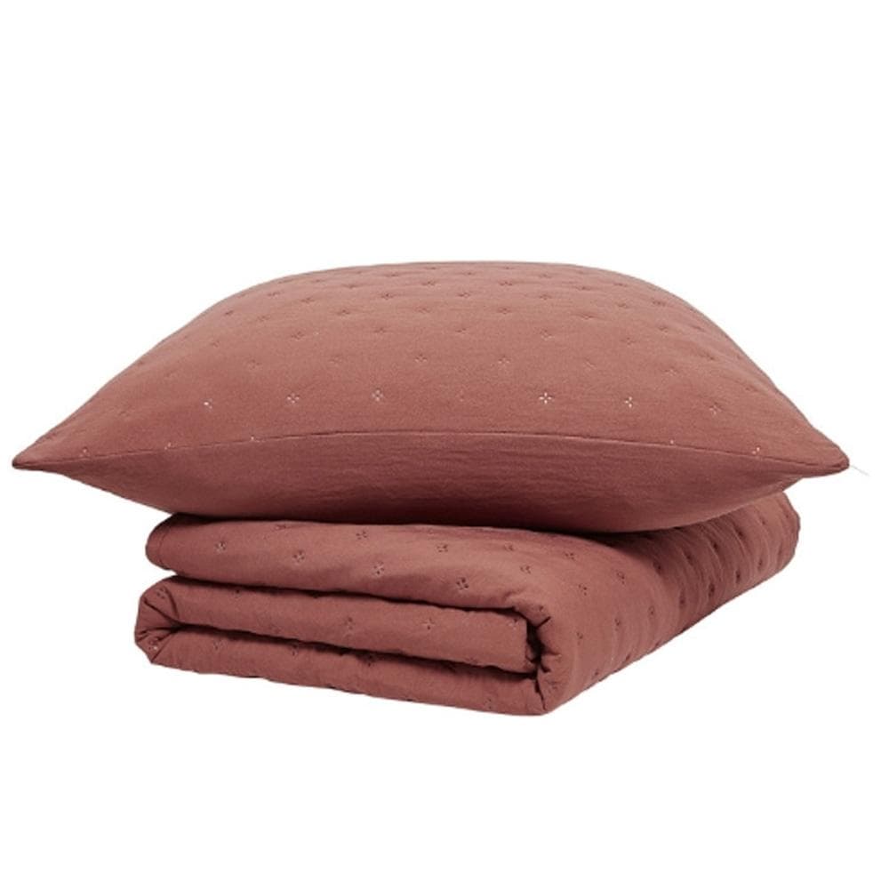 Couvre lit Terracotta + 2 Taies D'oreiller Today 260x240cm 2