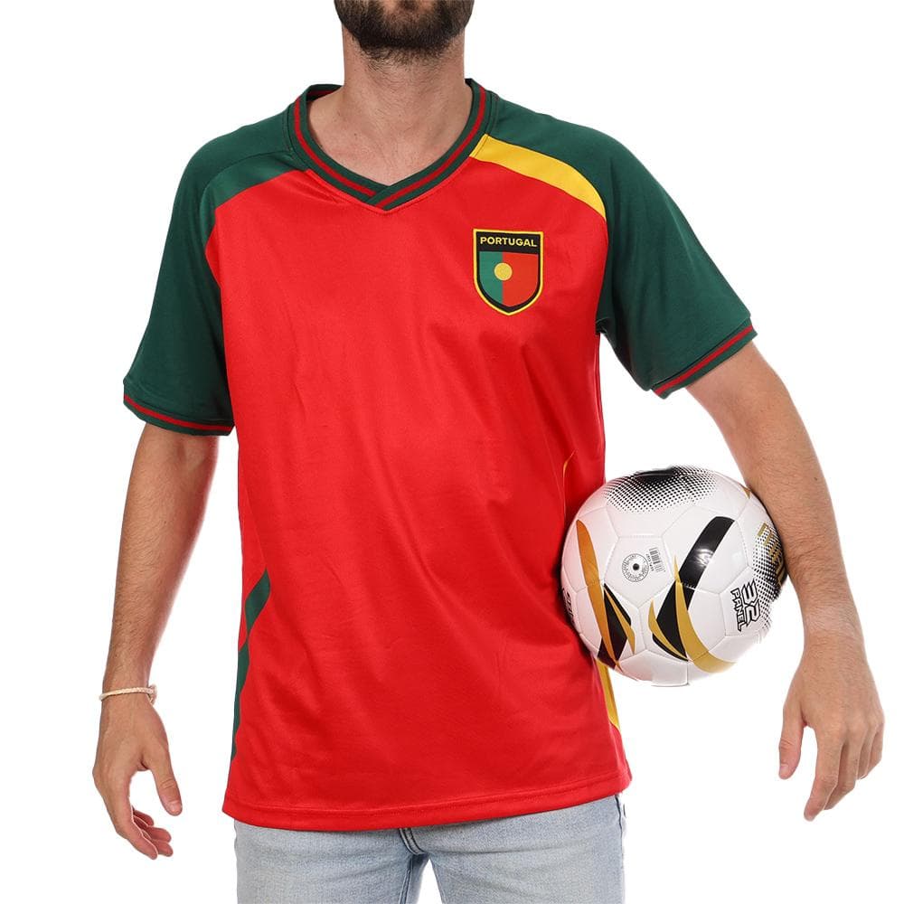 Portugal Maillot Supporter Rouge Mixte Sport Zone 1