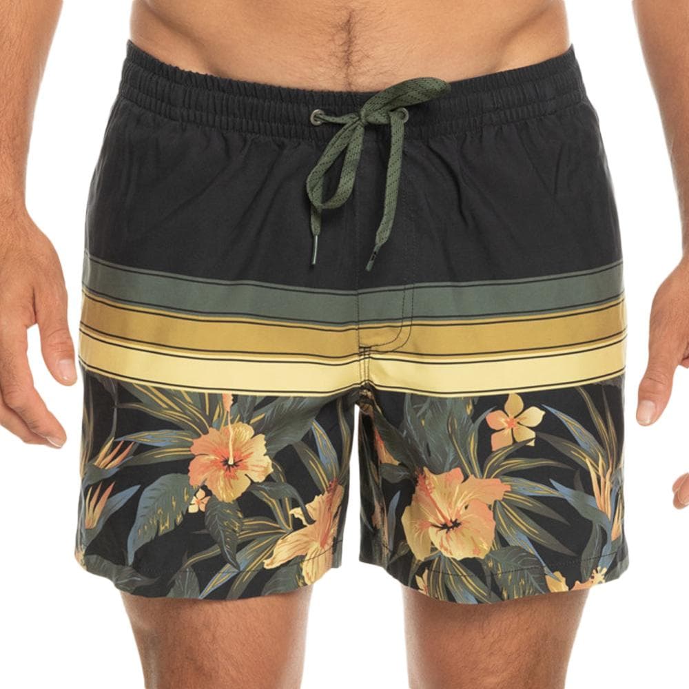 Maillot de bain Noir/Jaune Homme Quiksilver Floral 1