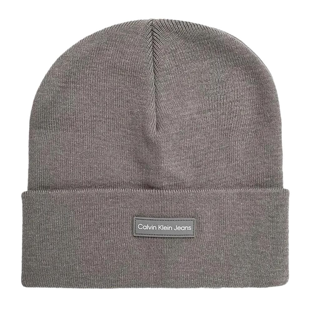 Bonnet Gris Femme Calvin Klein Jeans Patch Beanie 1