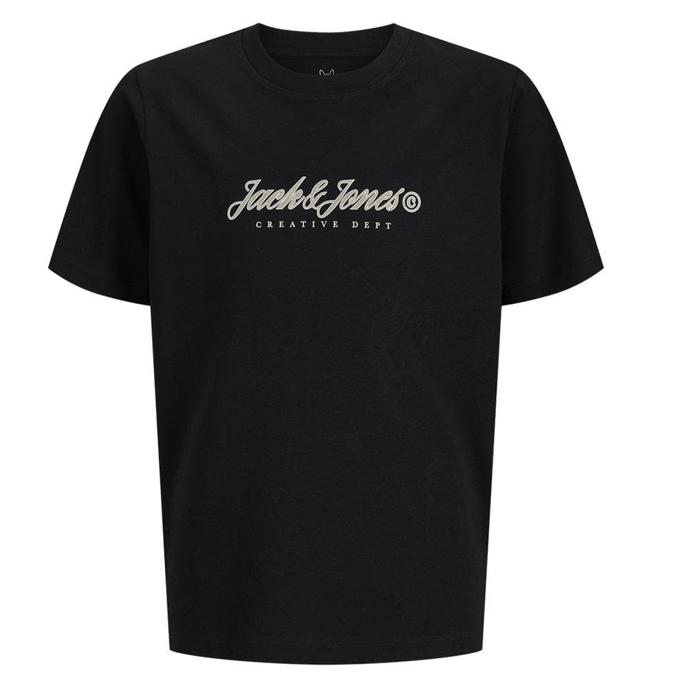 T-Shirt Noir Garçon Jack & Jones Montauk Type Front 1