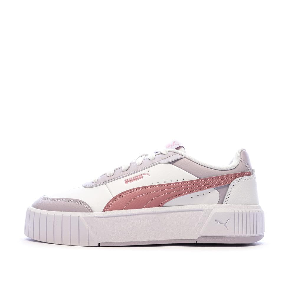 Baskets Blanches/Roses Fille Puma Carina Mia 1