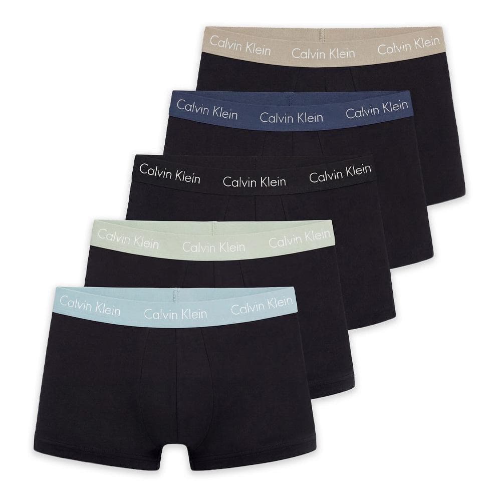 x5 Boxers Noir/Bleu Homme Calvin Klein Jeans Low Rise 1