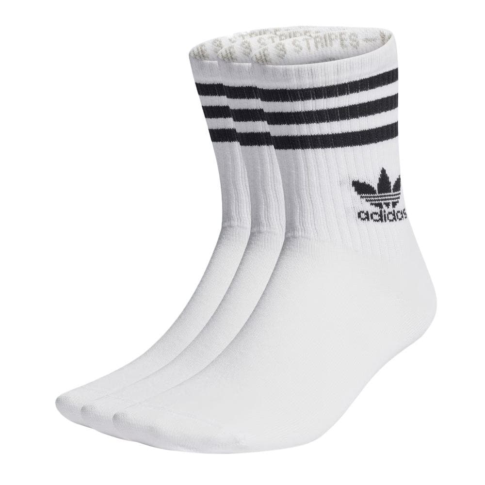 X3 Paires de Chaussette Blanc/Noir Adidas Crew Sock 1
