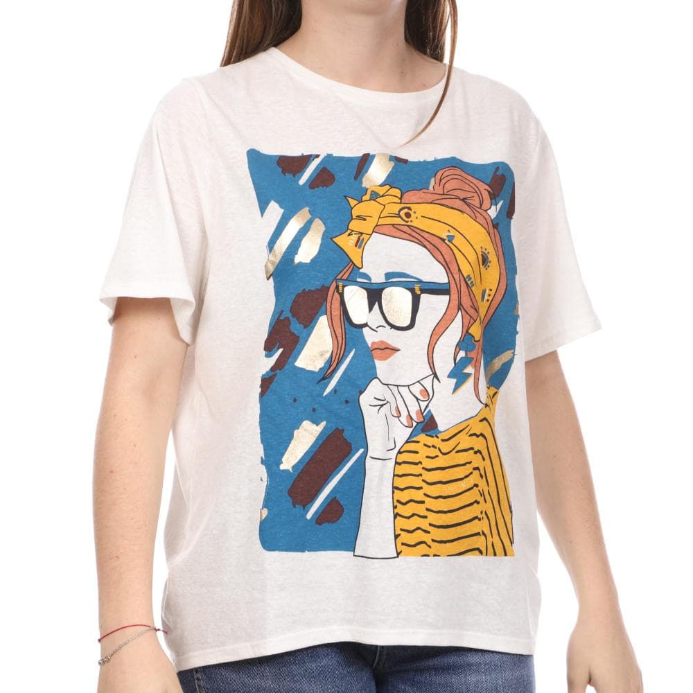 T-shirt Blanc Femme Teddy Smith Face 1