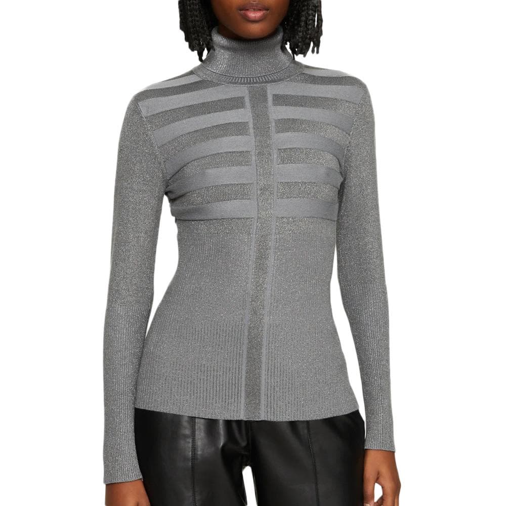 Pull Gris Brillant Femme Morgan Mentosa 1