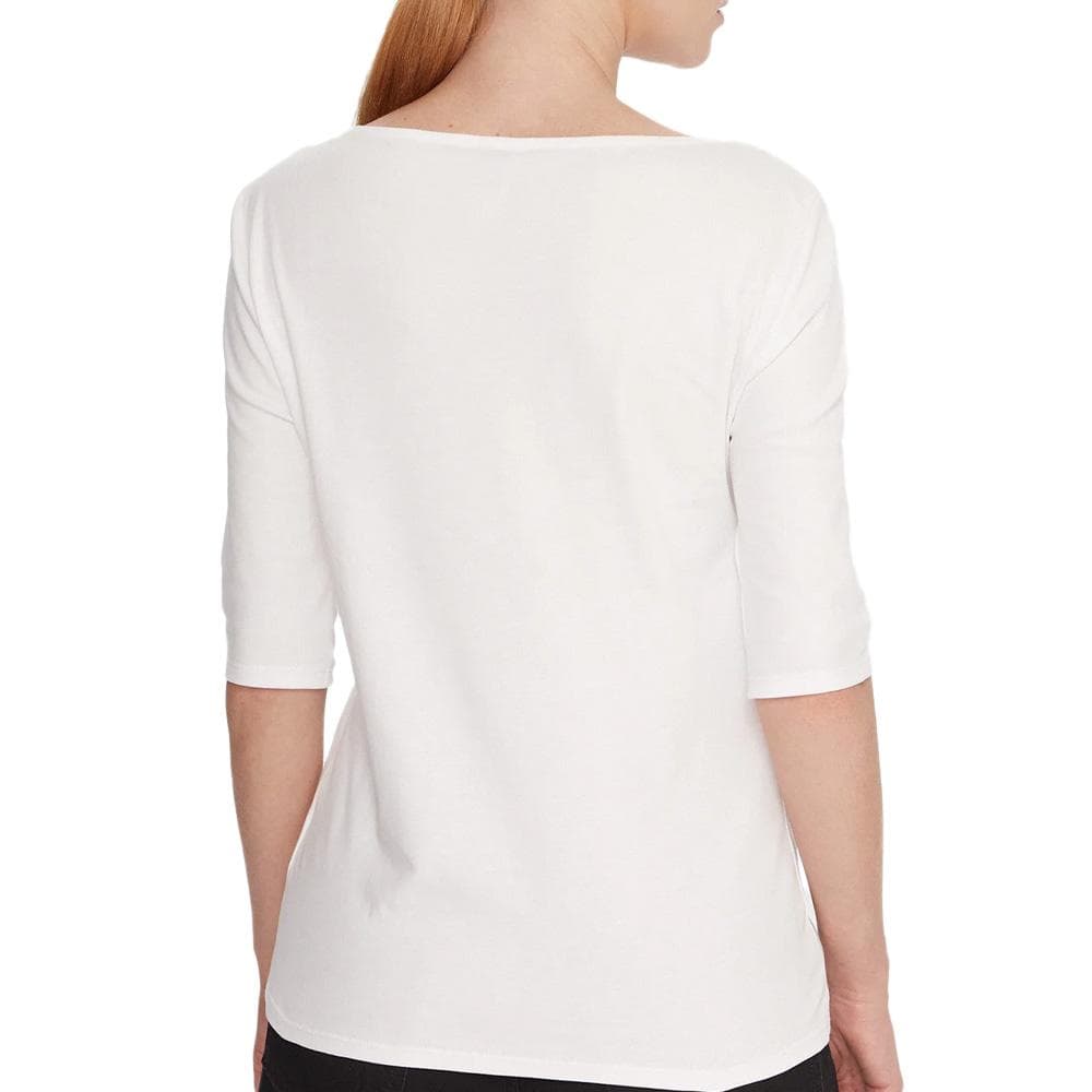 T-Shirt Blanc Femme Calvin Klein Jeans Half Supima Boat 2